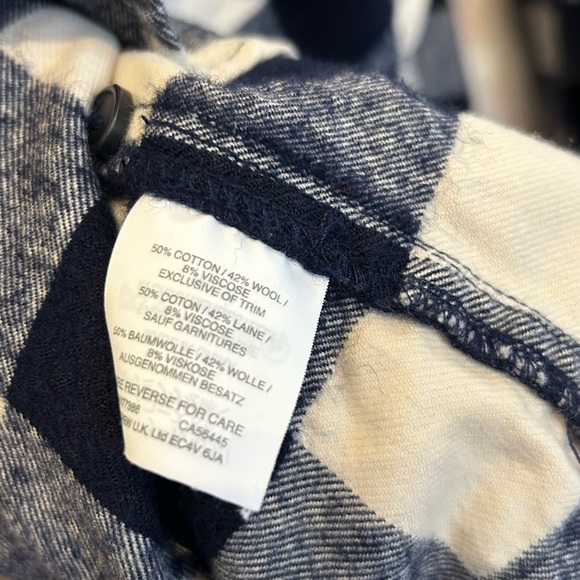 J Crew XXL Navy Blue Buffalo Plaid Wool Blend Pullover Quarter Zip Plus 2X - Picture 6 of 6